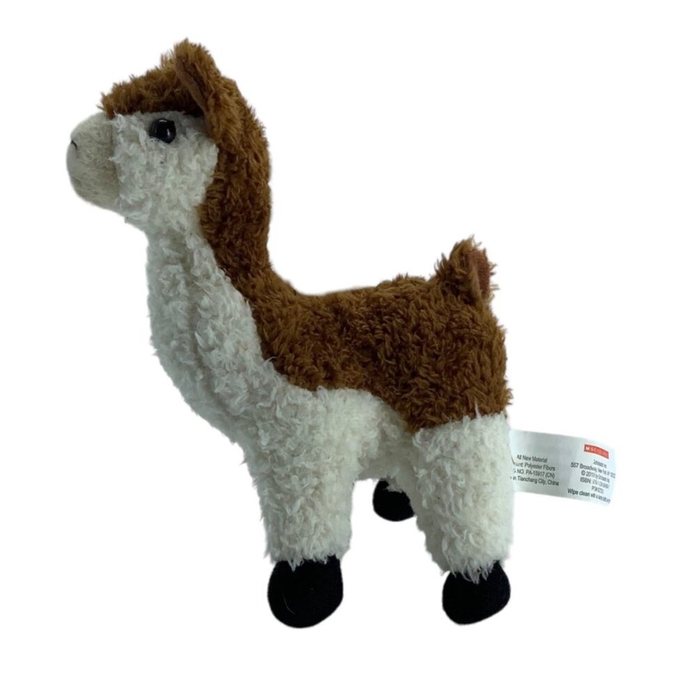 Scholastic Llama Plush‎ Stuffed Animal Toy 7" Tall Brown White 2019